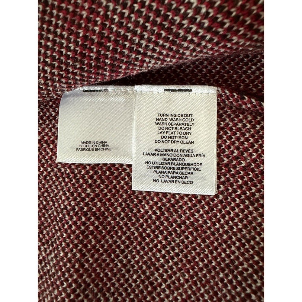 Anne Klein Plaid Long Knit Coat Womens L NWT Black Red Plaid Fall Jacket New - Picture 6 of 10